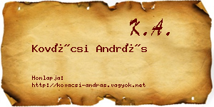 Kovácsi András névjegykártya