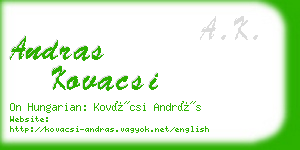 andras kovacsi business card